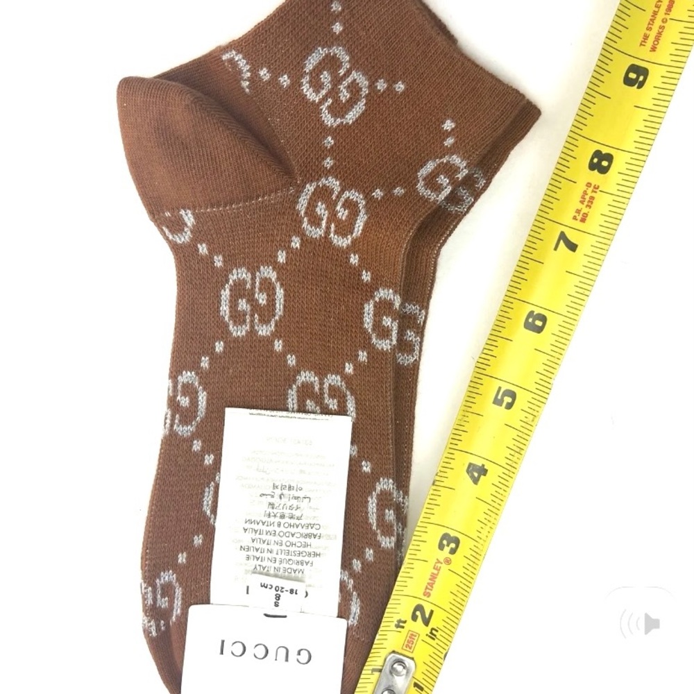 Gucci #631451 GG Glitter Ankle Socks, Size Small - Picture 3 of 6